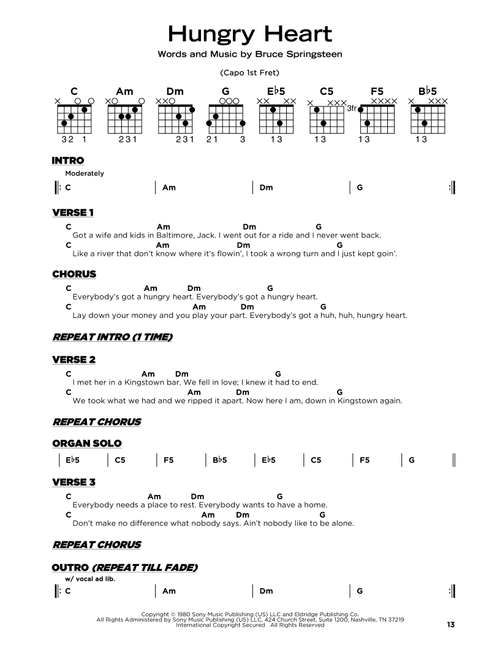 Hungry Heart - Bruce Springsteen (Really Easy Guitar)