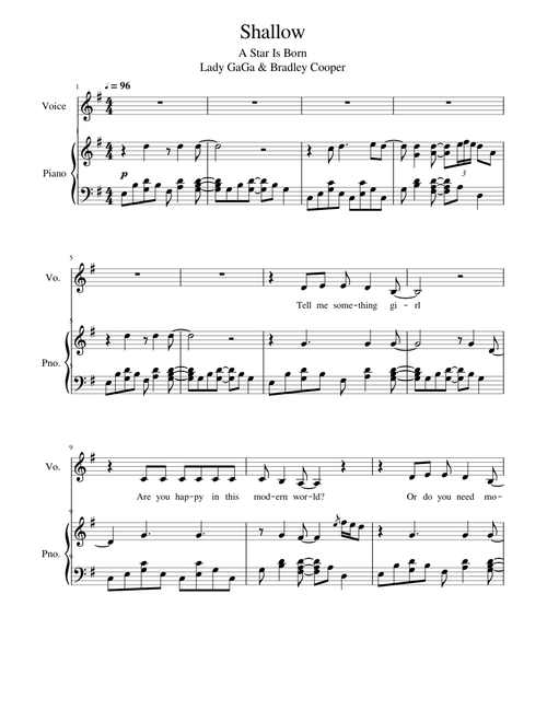 Shallow 2 voix piano