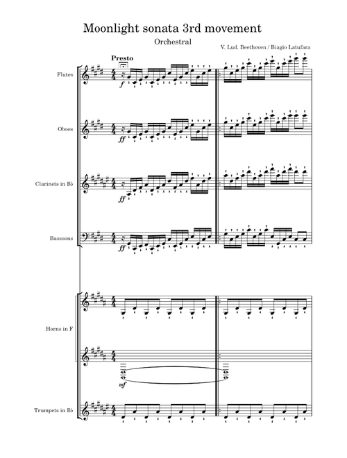 Beethoven - Piano Sonata No.14, Op.27 No.2 - 3rd Movement - "Moonlight" - Original With Fingered – Ludwig van Beethoven