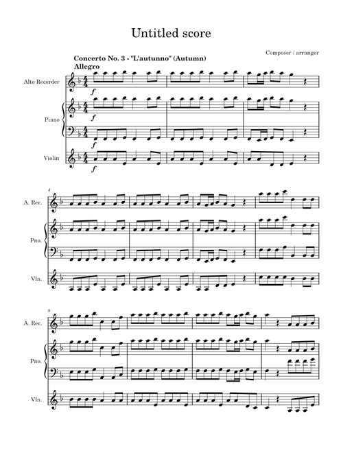 Antonio Vivaldi Autumn part I
