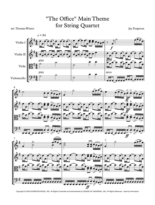 The Office - Theme (Arr. Thomas Winter) - Jay Ferguson (String Quartet)