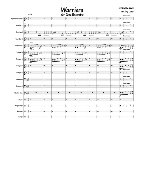 Warriors (Too Many Zooz) for Jazz Ensemble