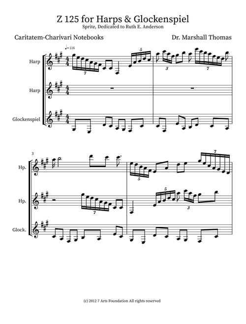 Z 125 for Harps & Glockenspiel - Celebrity Chamber Players (Small Ensemble)