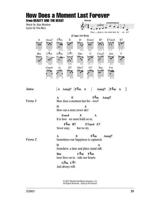 How Does A Moment Last Forever (from Beauty and The Beast) - Celine Dion (Guitar Chords-Lyrics)