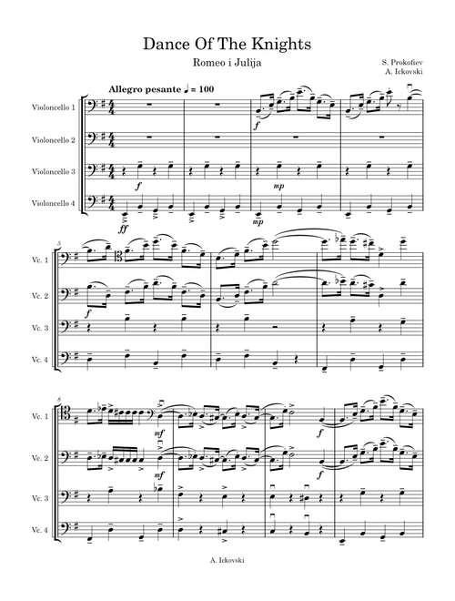 Romeo and Juliet, Op 64, No 13, Dance of the Knights – Sergei Prokofiev