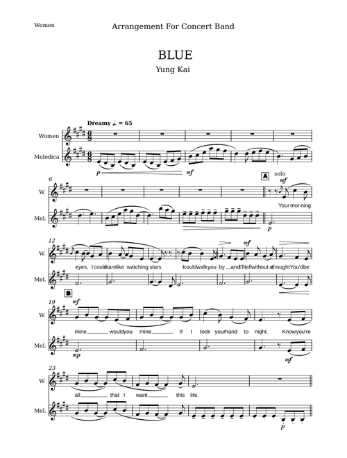 Blue - Yung Kai Score Band-Melodica
