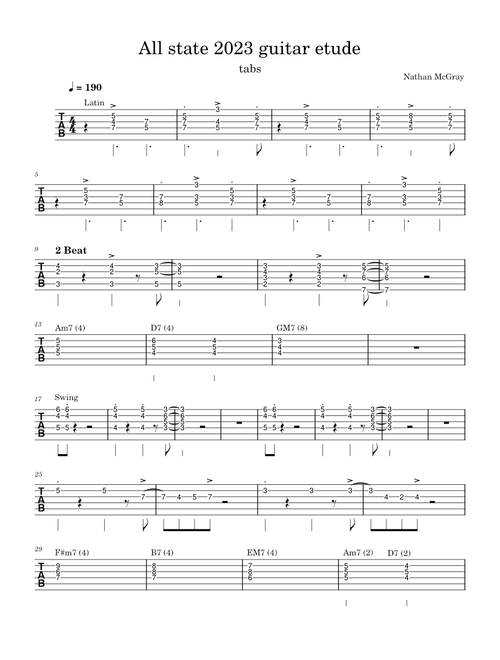 all state 2023 jazz guitar etude