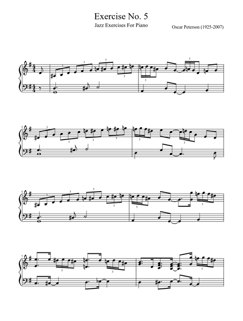 Oscar Peterson - Jazz Exercises for Piano - Exercise 5