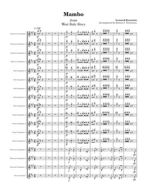 (Mambo) from West Side Story for Saxophone Ensemble