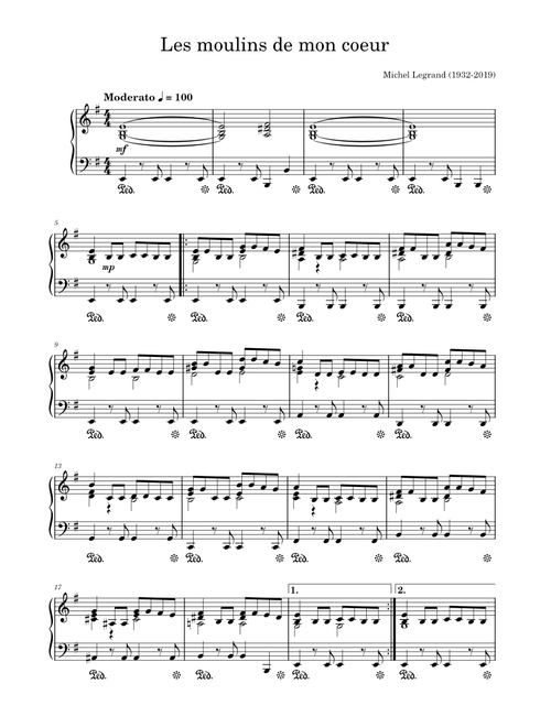 Les moulins de mon coeur - Michel Legrand