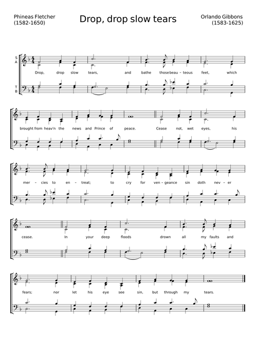 Drop, drop, slow tears - Orlando Gibbons