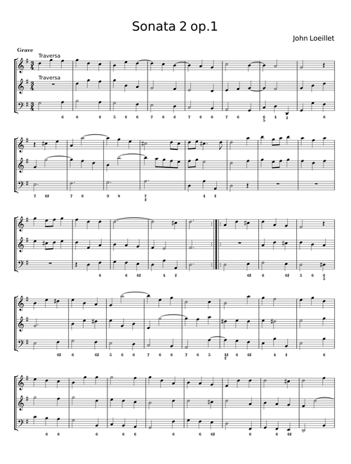 Trio Sonata Op.2 No.2 in F-Major - John Loeillet