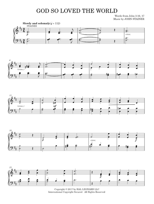 God so loved the world - John Stainer (Piano Solo)