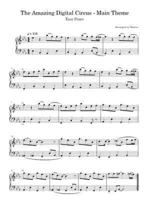 Main Theme - The Amazing Digital Circus – Gooseworx (EASY) Sheet Music ...