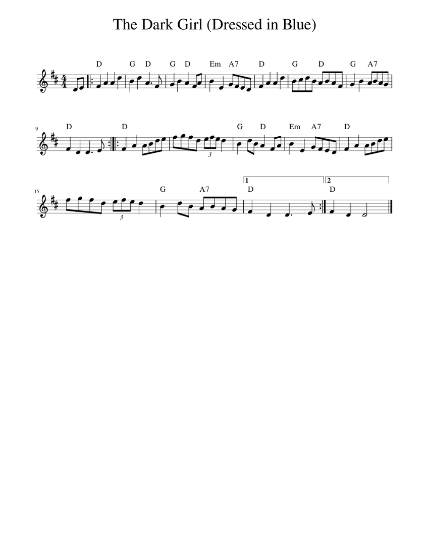 The Dark Girl Dressed In Blue Sheet Music For Piano Solo Easy the-dark-girl-dressed-in-blue-sheet-music-for-piano-solo-easy