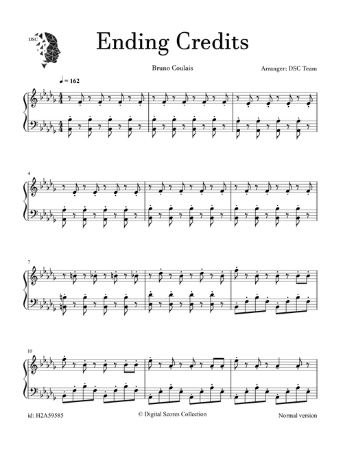 End Credits (Arr. Digital Scores Collection) - Bruno Coulais (Piano Solo)