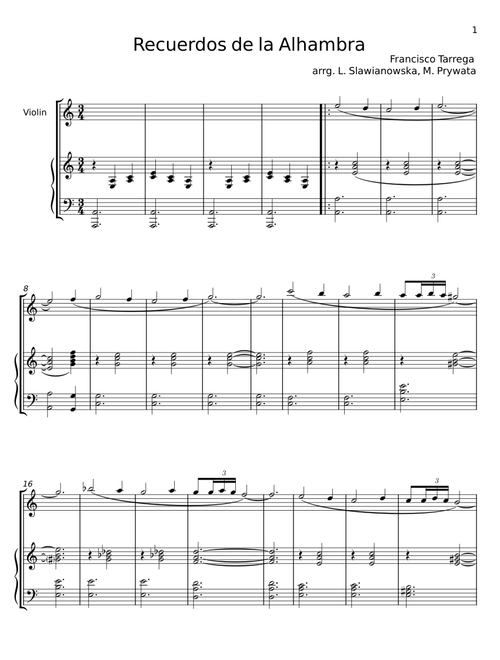 Recuerdos de la Alhambra - Francisco Tárrega