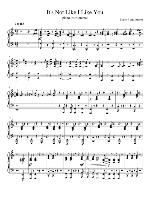 It's Not Like I Like You (piano instrumental)