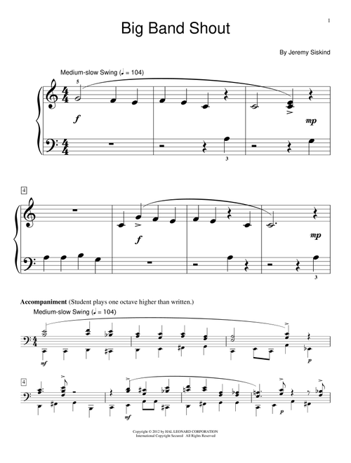 Big Band Shout - Jeremy Siskind, Hal Leonard Student Piano Library (Educational Piano)