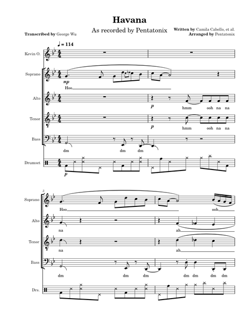 Havana - Pentatonix SATB - reupload
