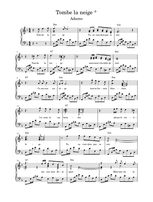 Tombe la neige – Salvatore Adamo