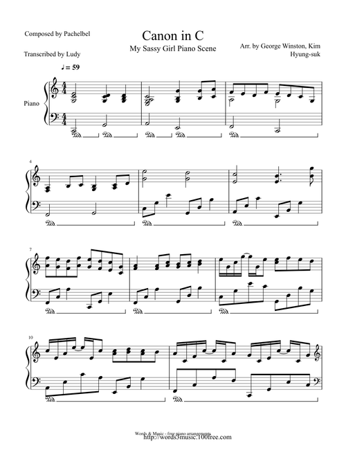 Canon in C (My Sassy Girl 2001 Piano Scene)