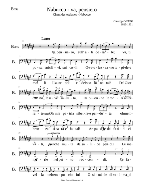 Nabucco - va, pensiero bass