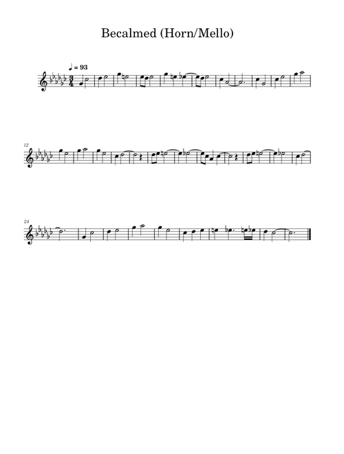 Becalmed for F Horn