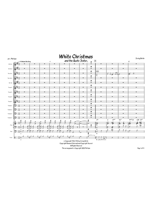 White christmas – Irving Berlin White Christmas (and the Quote Jester) - Irving Berlin, arr. Phil Kan