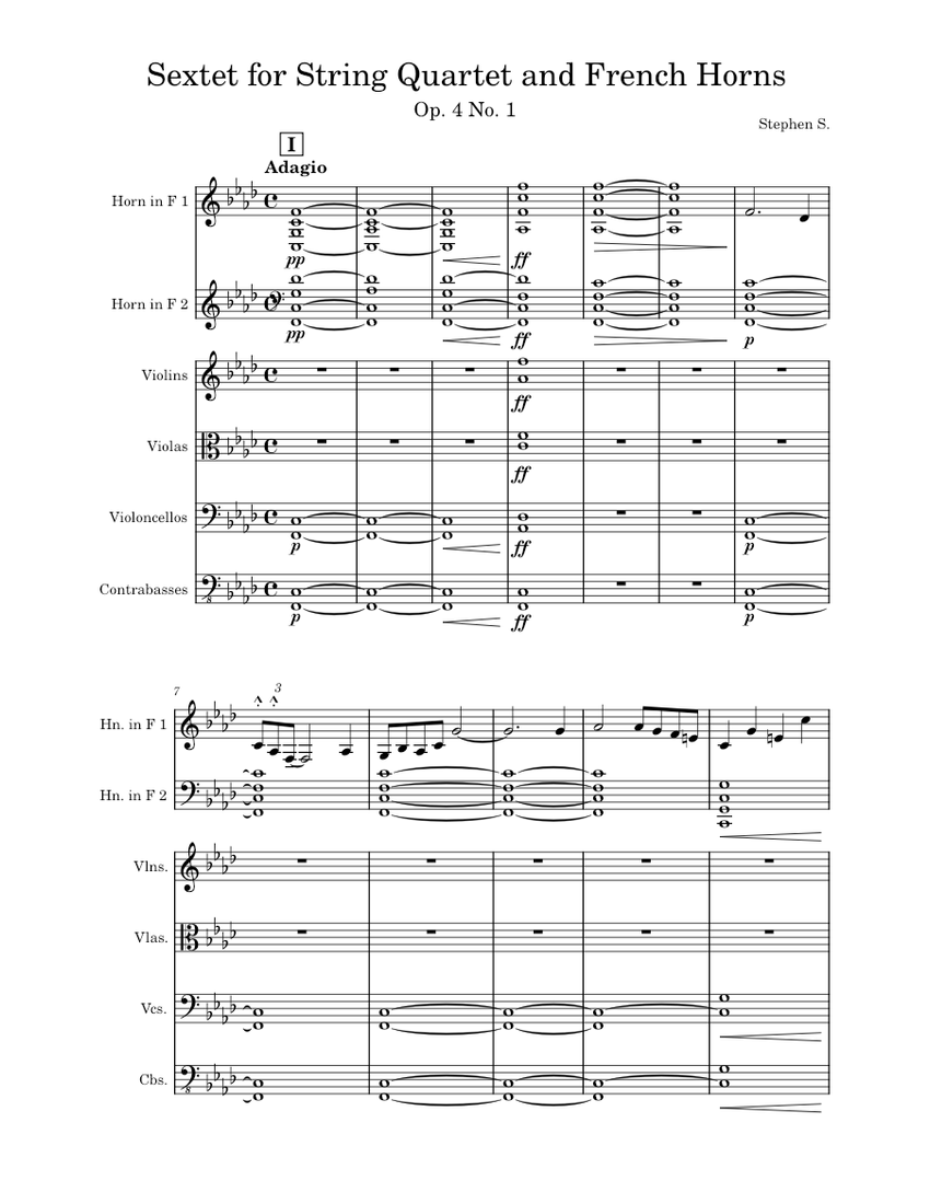 Symphony for French Horns and Strings Whovian Music Sheet music for