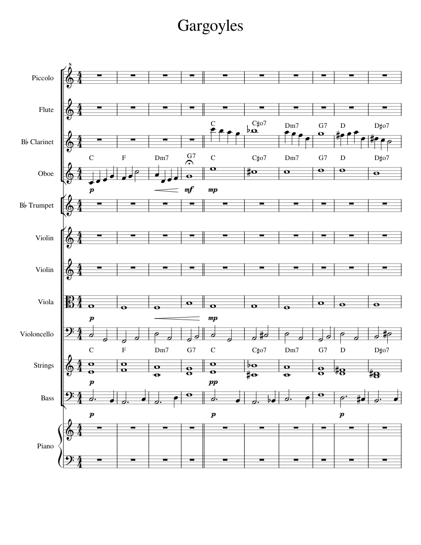 Gargoyles Dave Moorman Sheet music for Piano, Bass voice, Vocals