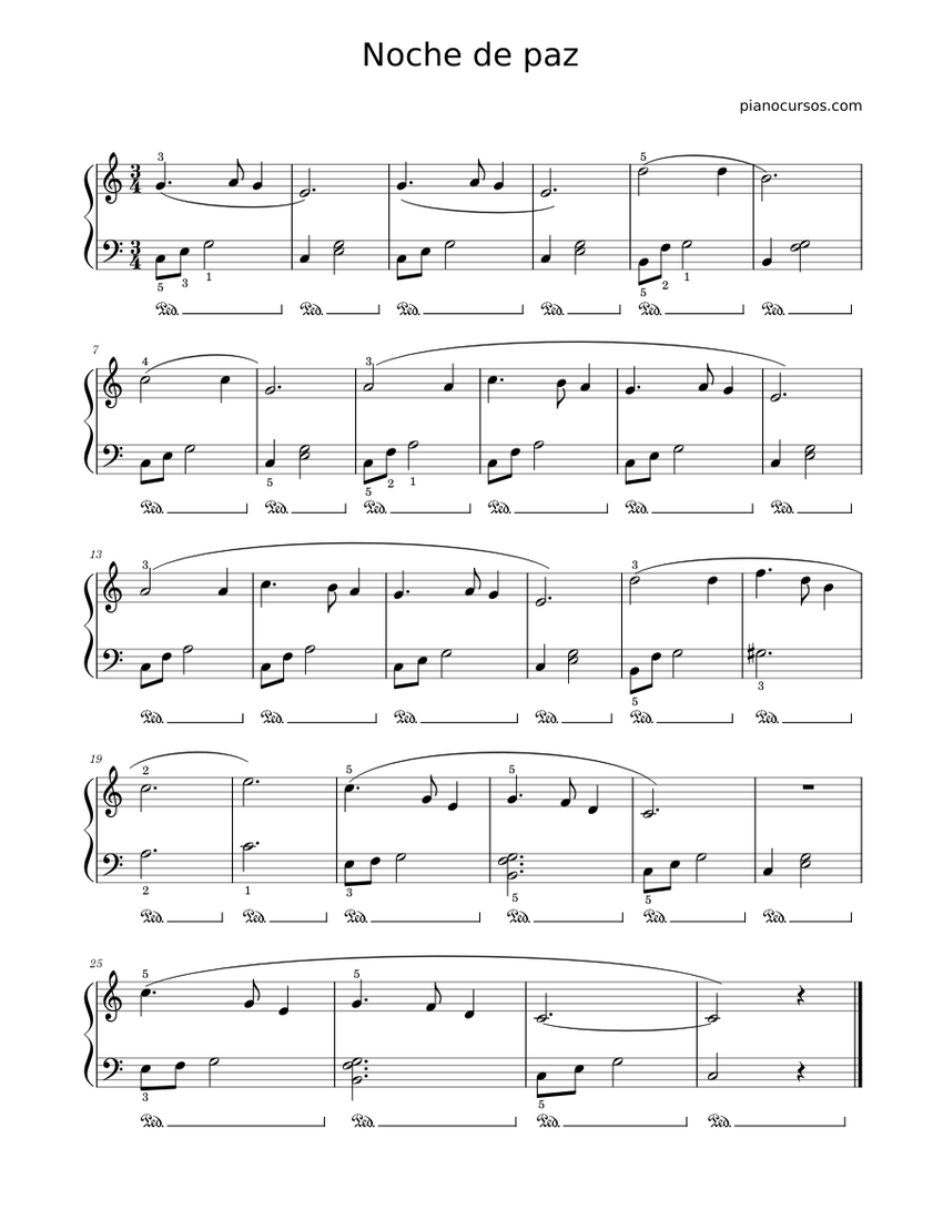 Funeral Terrible Cuerda Noche de paz (Silent Night) Sheet music for Piano (Solo) | Musescore.com