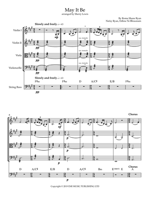 May It Be (Chantage Version) (Arr. Sherry Lewis) (String Ensemble)