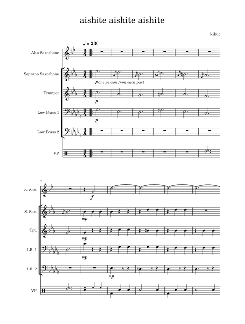 Aishite Aishite Aishite – Kikuo (Brass Band)