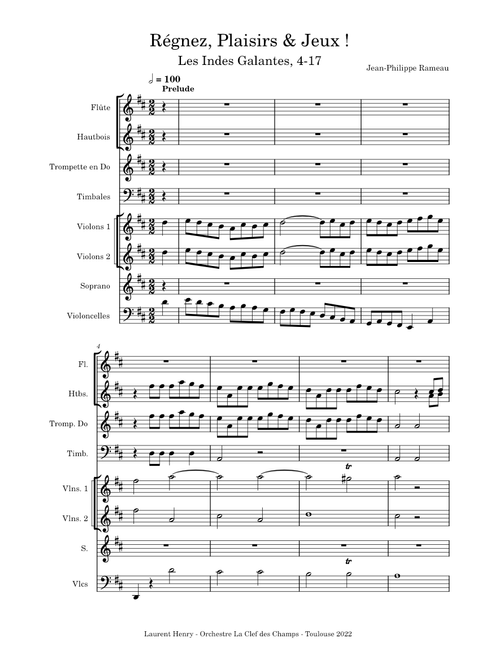 Régnez, plaisirs et jeux ! – Les Indes galantes, RCT 44 – Rameau, Jean-Philippe