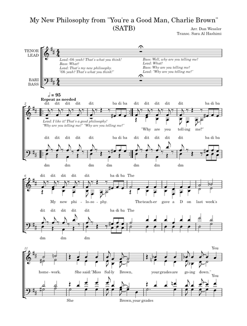 My New Philosophy from "You're a Good Man, Charlie Brown" (SATB)