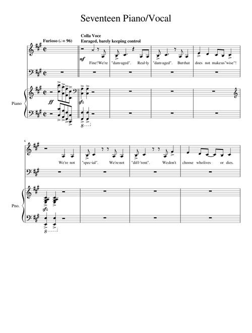 Seventeen Piano Vocal