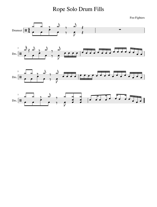 Rope - Foo Fighters (Solo Drum Fills)