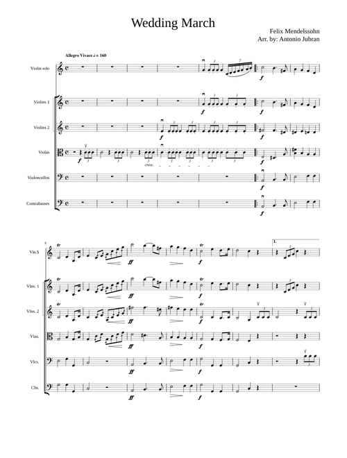Wedding March From "midsummer Night's Dream" ~ Felix Mendelssohn ~