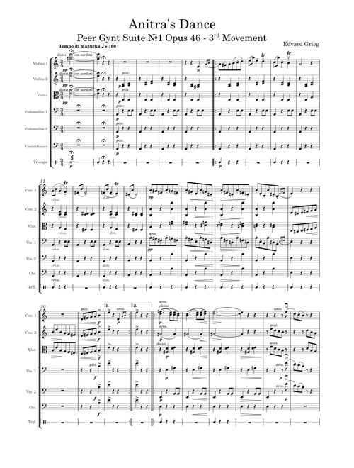 Anitra's Dance, Peer Gynt Suite №1 (Third Movement) Op.46 by Edvard Grieg