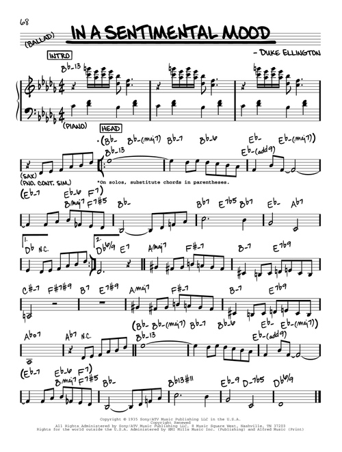 In A Sentimental Mood - John Coltrane (Real Book - Melody-Chords)