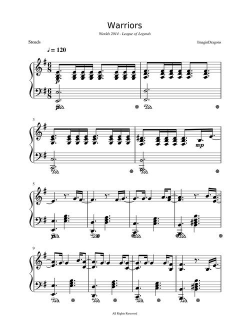 Warriors (World 2014 - League of Legdend) piano ver.