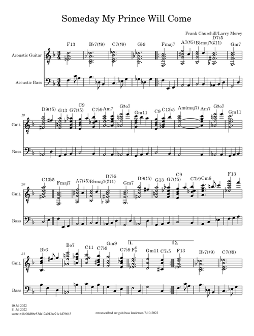 Someday My Prince Will Come – Frank Churchill