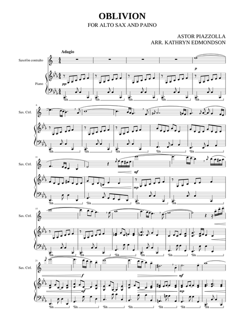 OBLIVION SAX Y PIANO