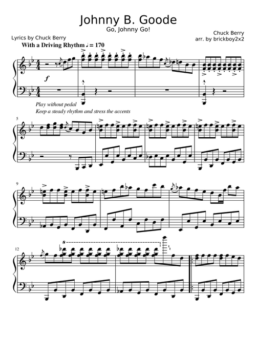 Johnny B. Goode | Rock 'n Roll Piano Solo Arr.