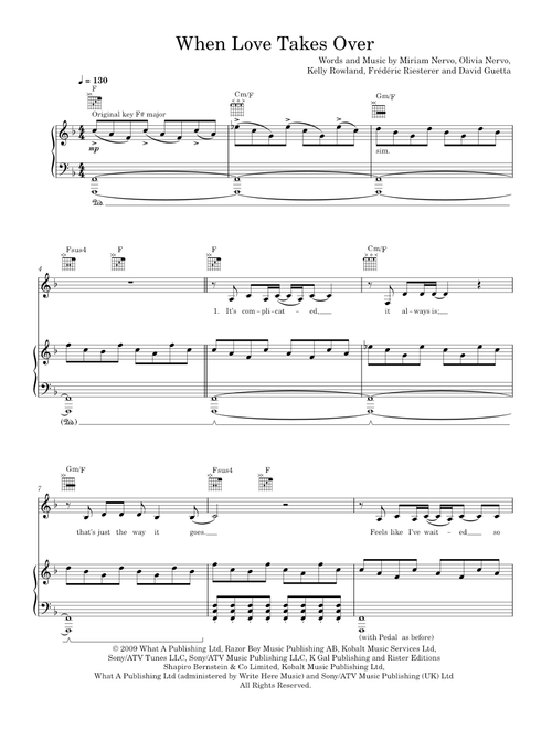 When love takes over - David Guetta (Piano-Voice-Guitar)