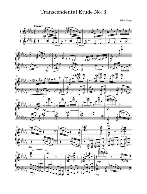 Transcendental Etude No. 3 Op. 5 Silas Hines