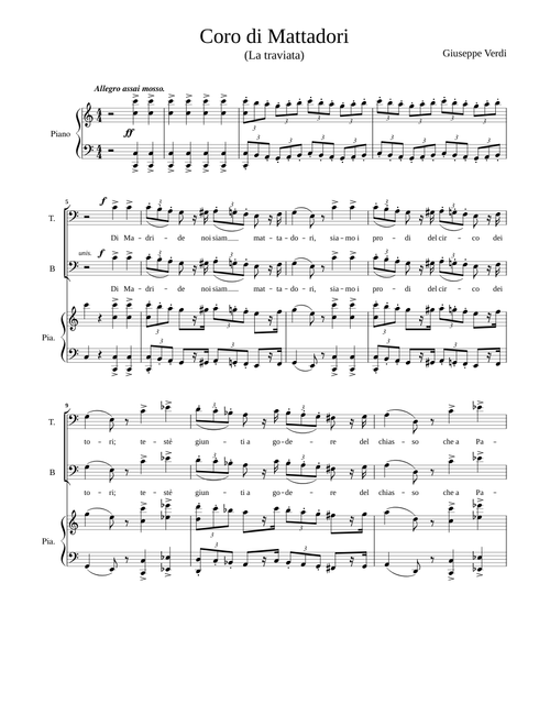 Coro di Matadori "Di Madride" from La Traviata, Act 3 - Giuseppe Verdi