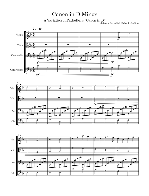 Canon in D Minor
