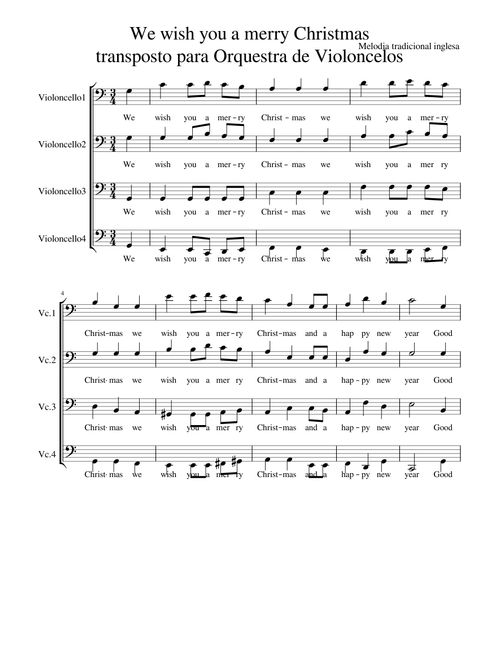 We wish you a merry Christmas Cello